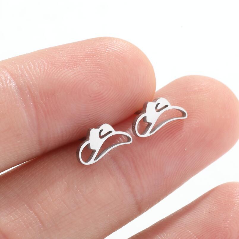 Fashion Hat Bow Knot Stainless Steel Irregular Plating Hollow Out Ear Studs 1 Pair display picture 4