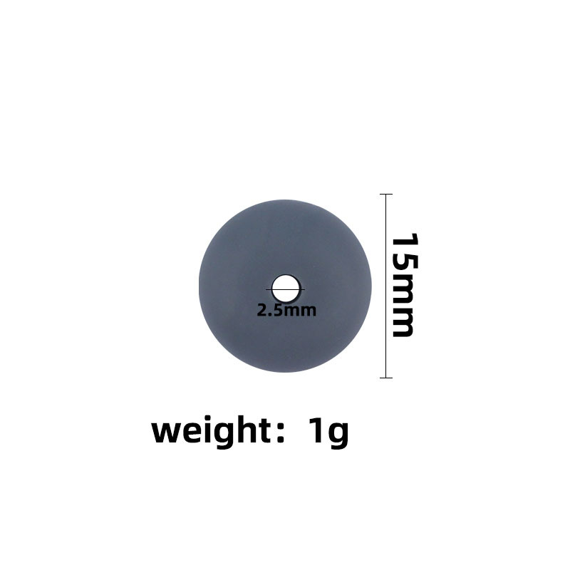 Cuentas de Ábaco de silicona de 15mm Cuentas de espaciador Cuentas planas Molar Juguetes DIY teether Cadena de pezón Collar Accesorios de joyería