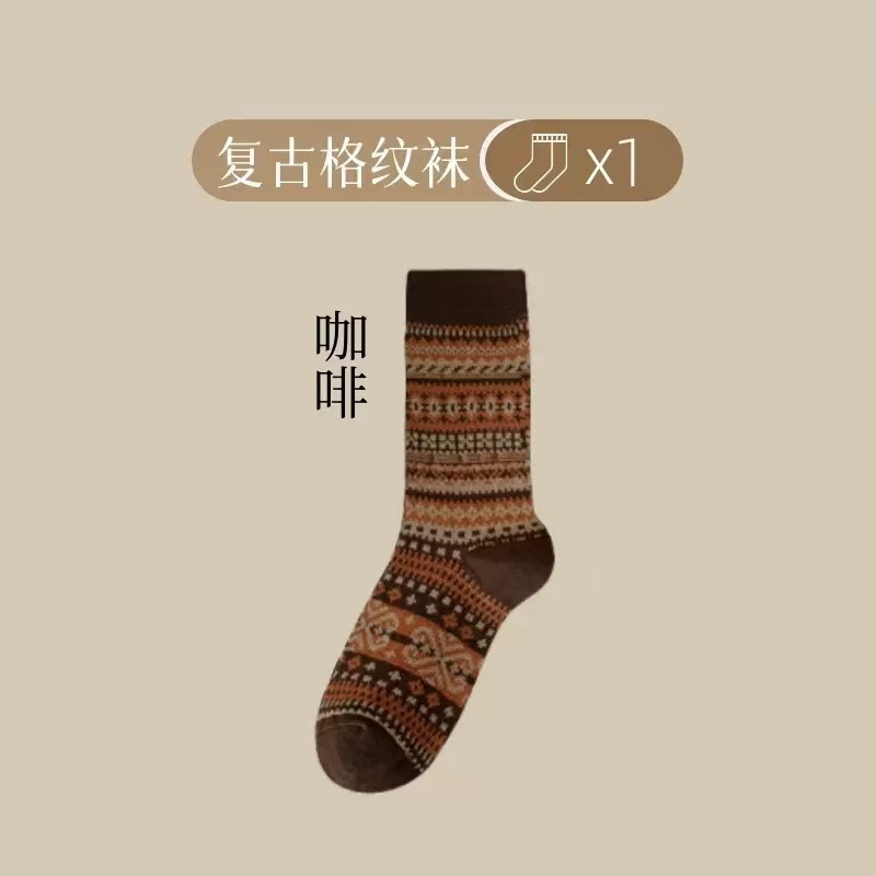 美拉德冬款加厚美式堆堆袜秋冬季民族风厚袜森系中筒复古女袜批发|undefined
