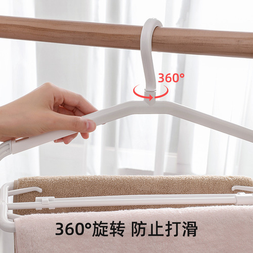 Household retractable folding clothes hanger balcony windproof clothes drying rack non-slip towel bath towel drying rack clothes hanger
