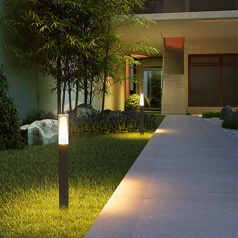 [Selección estricta] lámpara de césped al aire libre lámpara de patio impermeable simple jardín moderno lámpara de césped lámpara de paisaje LED
