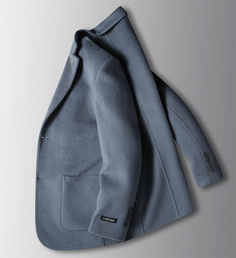 Miesten vaatteet Miesten syksy- ja talvipuku, käsintehty kaksipuolinen villainen länsimaisten ihmisten yksivärinen yritysvillapuku, takki_voghion.com