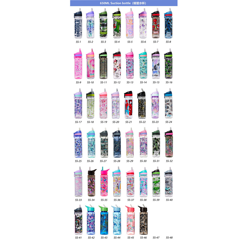 Australia smuggle paja plástico estudiantes de niños y niñas taza de mano transparente ligera 650ml taza de agua de gran capacidad