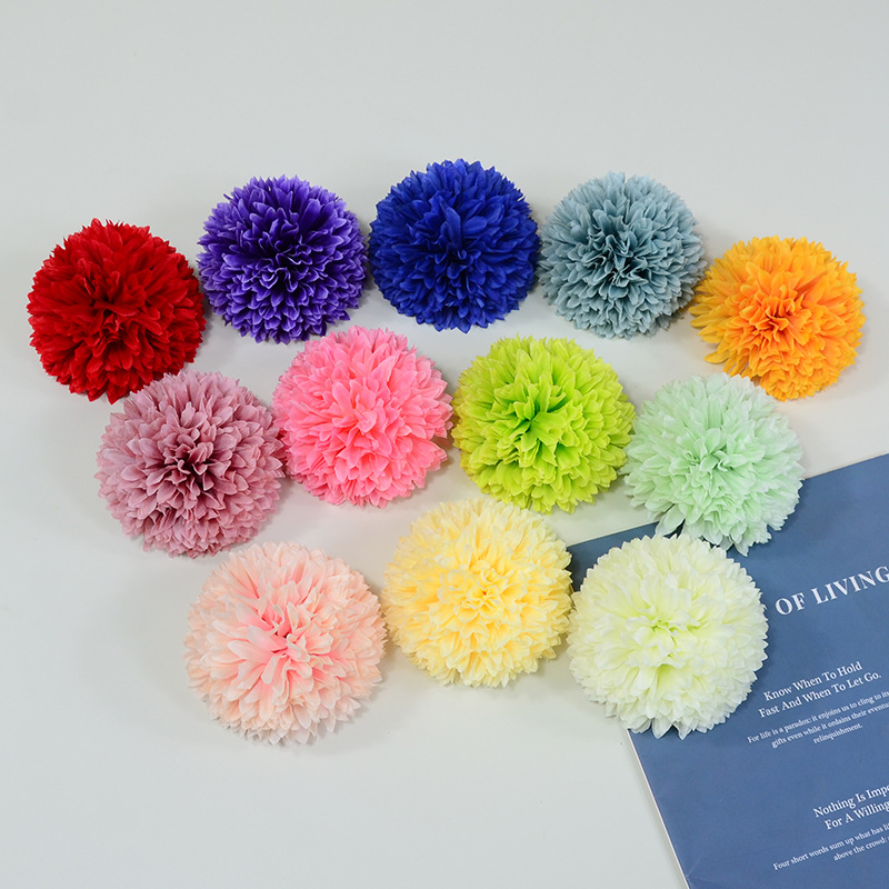 仿真大葱球花朵头饰DIY材料假花圆形球菊婚庆花朵道具森系绢花