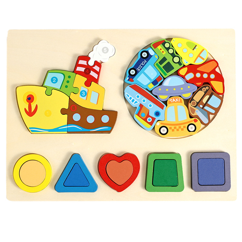 Nuevos productos de forma geométrica puzzle animal digital tridimensional puzzle tablero de dibujo de la educación temprana puzzle forma emparejada bloques de construcción
