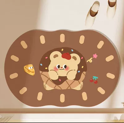 Puppy Entrance Entrance Stain-Resistant Door | Avtomobil döşəmə paspasları - cookie-bear-4060cm-diatom-mud-small-size