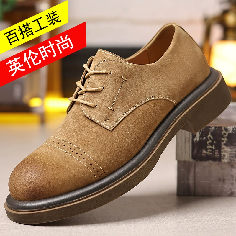 2025 мужской новый ретро дикий повседневный открытый низкий бант анти-пушистый сапоги Martin сапоги для мужчин Martin сапоги британские туфли