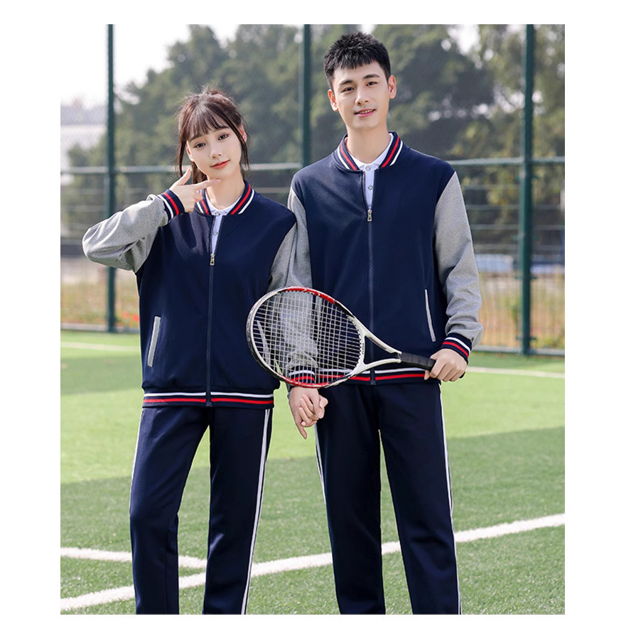 New Long-Sleeved Middle School Student Uniform Suit, High School Student Class Uniform, Junior High School Student Sportswear, College Style Spring and Summer Three-Piece Suit
