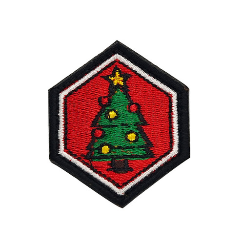 Mini hexagon full embroidered Velcro outdoor bonfire forest badge embroidered cloth patch EDC backpack patch