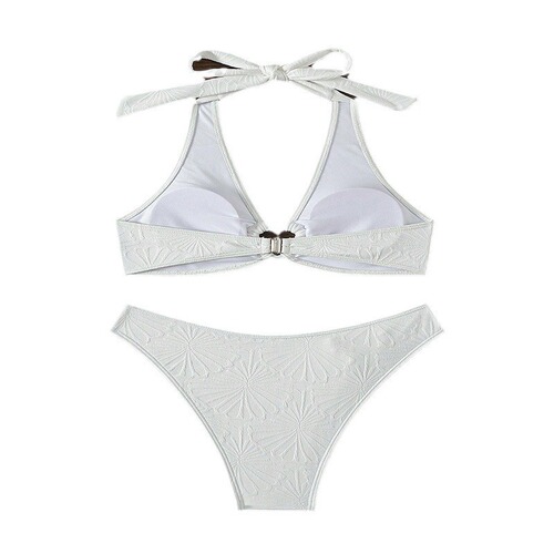 2025 Western-style love heart solid color split swimsuit for women, beach bikini, hot spring swimsuit