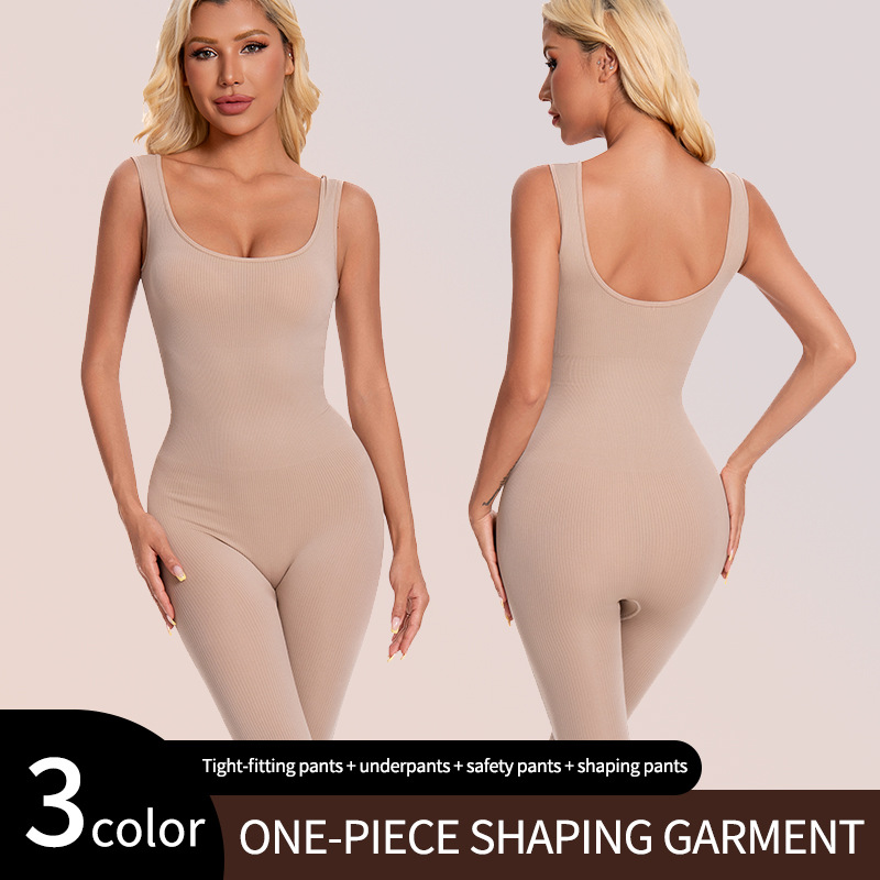 One-Piece Shapewear for Women, Yoga Sports Tight-Fitting Wide-Shoulder Body Shaping Corset, Full-Body Shapewear