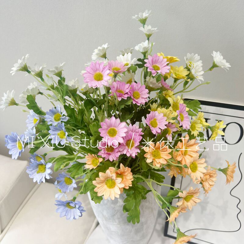 Artificial Flowers: Chamomile, Daisy, Wild Chrysanthemum, Silk Flowers, Fake Flowers, Wedding, Home, Hotel, Engineering Decoration Flowers Wholesale