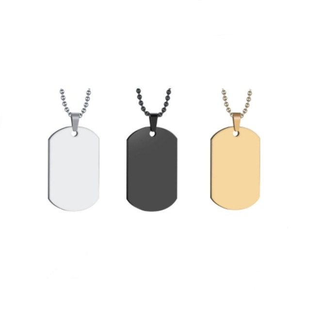 Simple Style Dog Tags Titanium Steel Men's Pendant Necklace Men Pendant Necklaces display picture 4