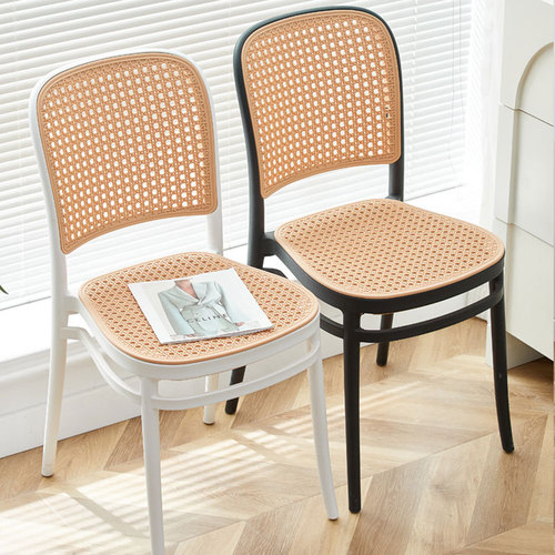 Imitation wicker chair, minimalist Nordic home-use designer dining chair, internet celebrity café hotel leisure internet celebrity antique chair