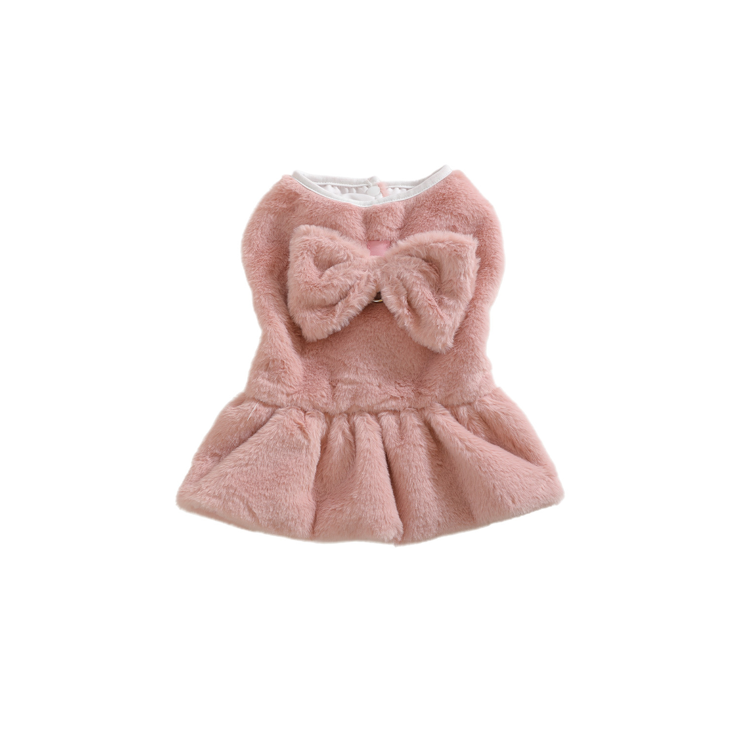 Z mascota ropa de perro y gato de invierno engrosado arco con botón de tracción imitación de conejo peludo de cachorro de invierno nuevo