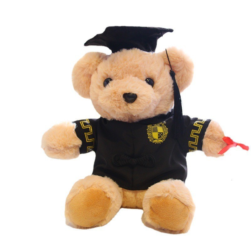 Dr. Teddy Bear sombrero Dr. Teddy Bear juguetes de peluche con gafas de graduación oso colgante regalo de graduación