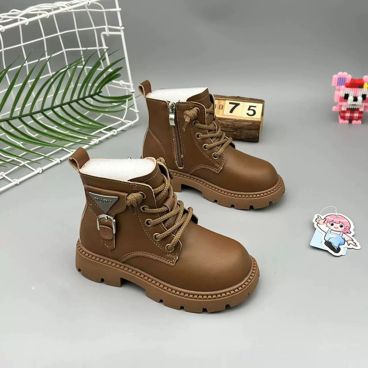 Martens, children's low boots for men and women, autumn, for teenagers