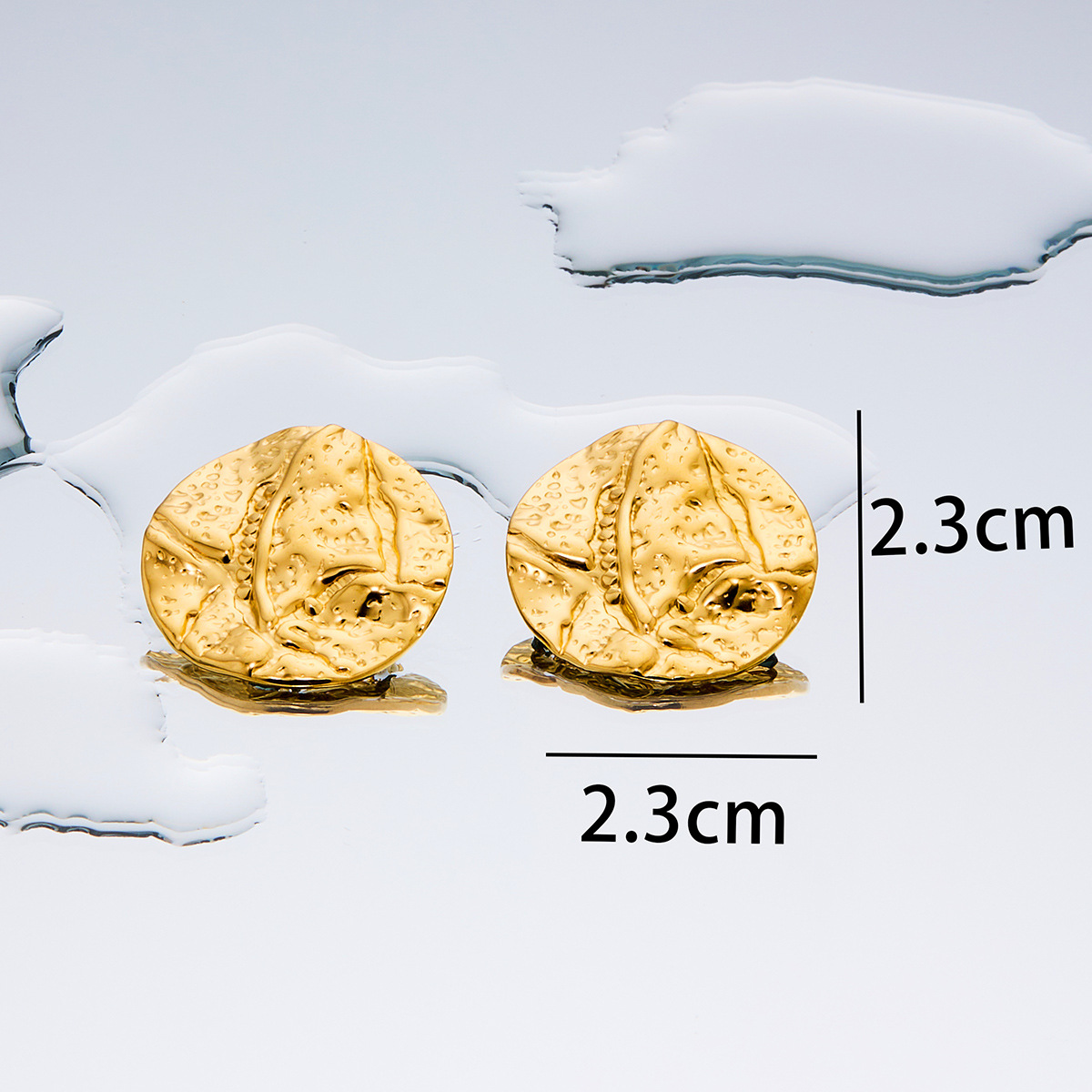 Ear Studs Classification 1 Pair Simple Style Geometric Plating Titanium Steel 18K Gold Plated Ear Studs