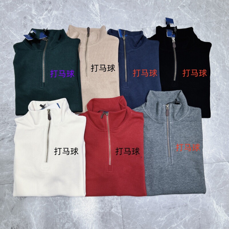 26-Year Spring and Autumn Unisex Half-High Collar Zip-Up Sweatshirt Polo Shirt Couple Student Embroidered High-Neck Cardigan