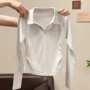 新款春季翻领长袖短上衣