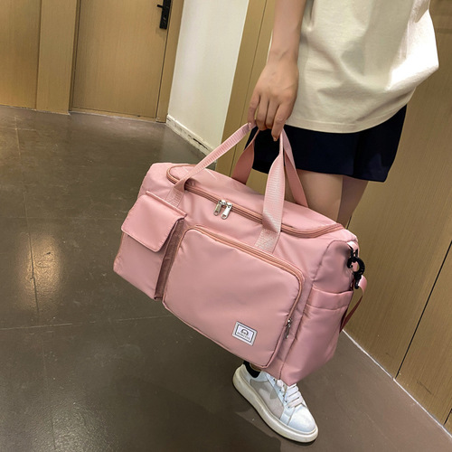  New Fitness Bag with Wet and Dry Separation, Yoga Bag, Short Trip Business Trip Airport Bag, Large Capacity Travel Bag with Independent Shoe Compartment