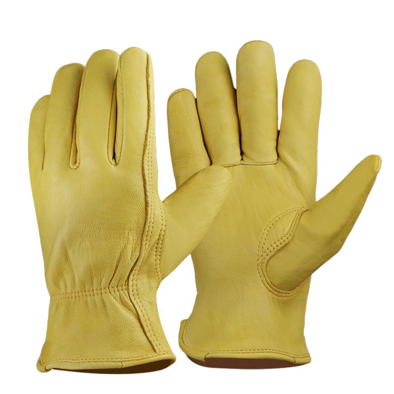 Guantes protectores de piel de oveja de primera capa de Huamei Shield con forro, reparación de ciclismo resistente al desgaste, aislamiento térmico, protección laboral, guantes de cuero transpirables