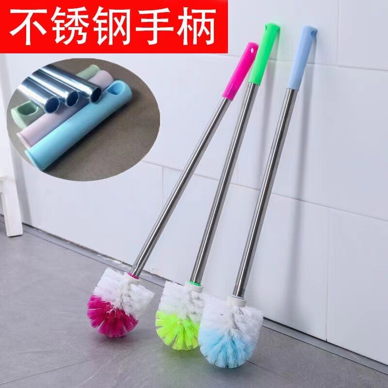 Thickened Long-Handled Toilet Brush Set Bathroom Toilet Brush Stainless Steel Cleaning Brush Toilet Brush