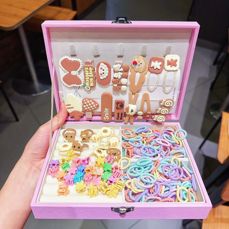 Caja de regalo para niños Jewelry Set linda niña pequeña regalo de cumpleaños princesa cabello cabello cuerda caja de joyería de alta gama