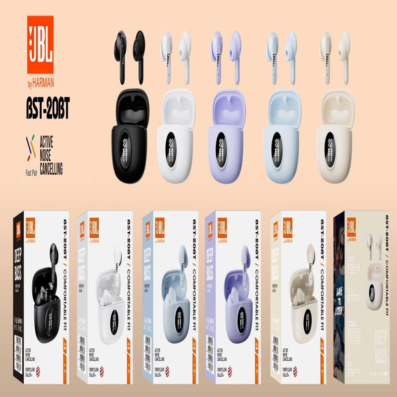 Suitable for Jbl-Bst-20Bt In-Ear Wireless Bluetooth Headphones with Digital Display, Ultra-Long Battery Life, Hifi Sound Quality, and Export