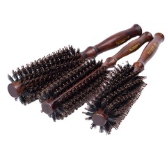 Ribbon Curling Comb, Inverted Roll Styling Hair Pigtail Barber Shop Salon Wooden Round Tube Curling Comb for Men and Women