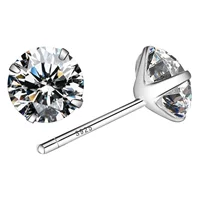 Серебряные серьги с бриллиантами S925 пробы (натуральный циркон), маленькие серьги для мужчин и женщин, простые корейские украшения, серебряные украшения