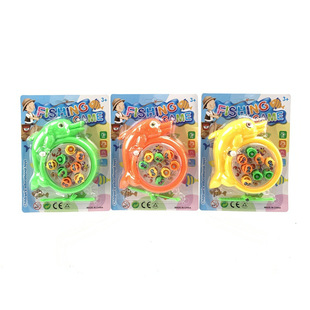 Cross-Border Children's Educational Play House Wind-Up Dolphin Fishing Toys Southeast Asia Night Market Street Stalls Wholesale Hot Sale