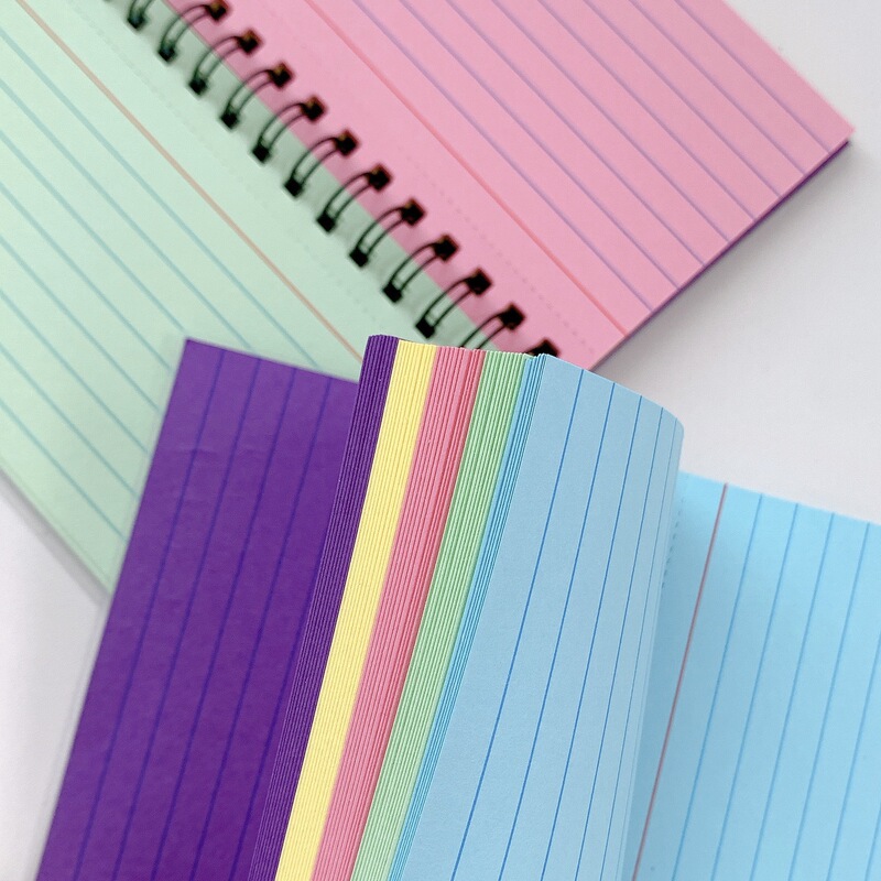 [Five-color assembly] cross-border horizontal color tearable coil book index card small notebook Note notebook