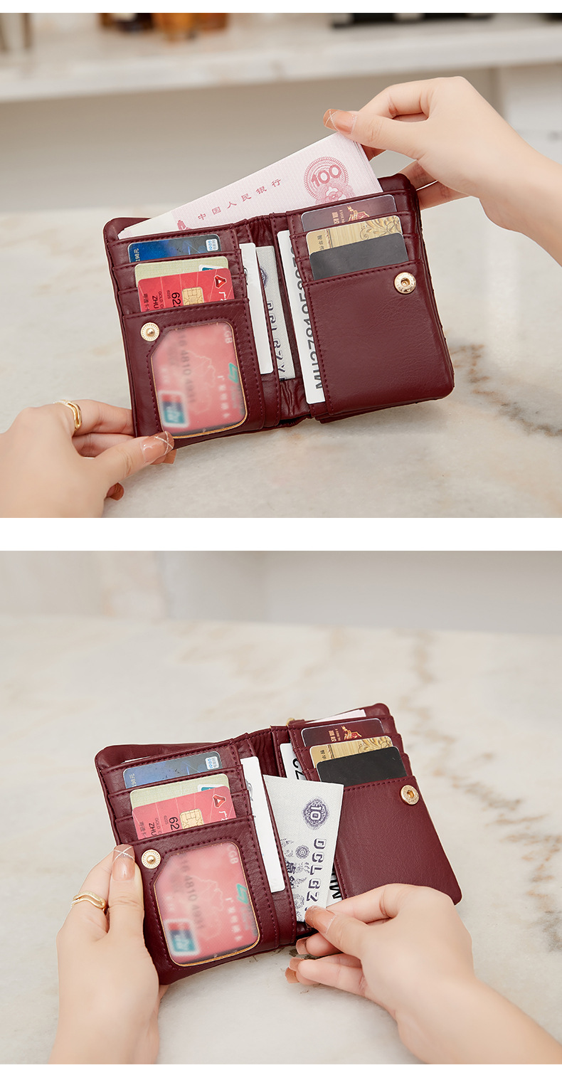 Unisex Solid Color Pu Leather Hidden Buckle Coin Purses display picture 2