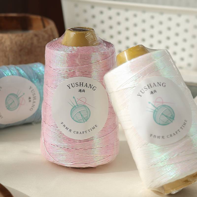 Gold and Silver Core-Spun Yarn, Internet-Famous Silver Core-Spun Yarn, Feve-Style Shiny Silver Special Weaving Yarn for DIY Handmade Crochet Bags