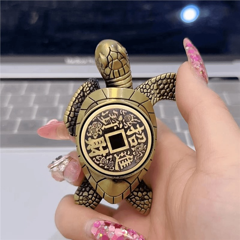 Zhao Caijin Bao tortuga de oro infláble llama abierta encendedor creativo tortuga de oro pequeña tortuga de metal para enviar novio encendedor image 15