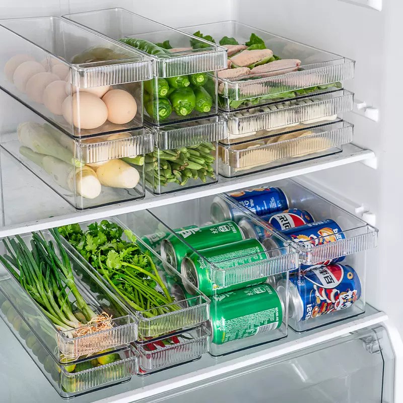 带手柄冰箱收纳盒瓜果保鲜盒冰箱整理厨房果蔬可上挂大容量收纳盒