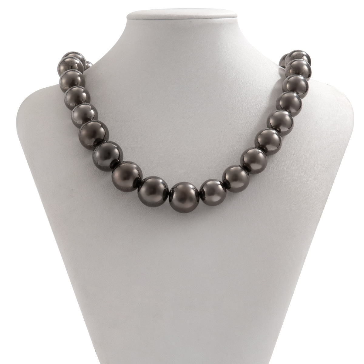 60g Weight Necklace Classification CCB Chain Material ball chain Chain Type 1 Piece Quantity Casual, Holiday, Daily Occasion CCB Material Geometric, Solid Color Pattern Men's Gender Plating Design Vintage Style, Classic Style Style Ornament Men's Exaggerated CCB Round Beads Necklace Necklace Niche Personality Hip Hop Necklace Men 16