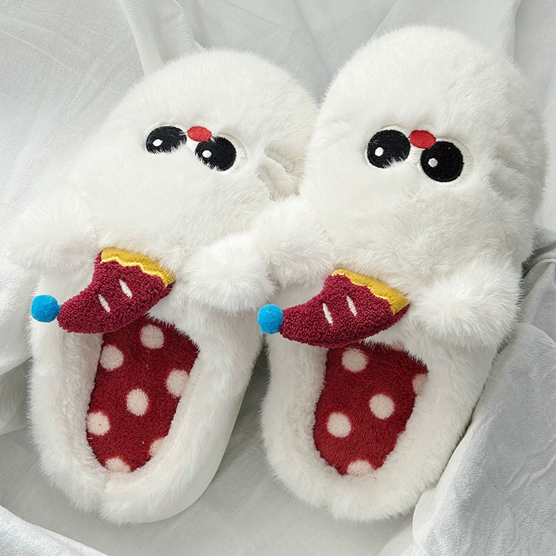 Тапочки (Hello Kitty) женские, зимняя флисовая подкладка, домашняя обувь, милый рифленый дизайн, размеры 36–41