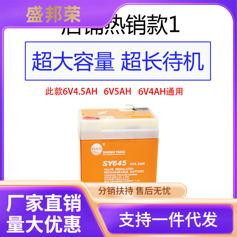 工厂直销6v5ah64晟电子秤450SY5之4SY捐蓄电池阳TZ通用伏吊唐电瓶