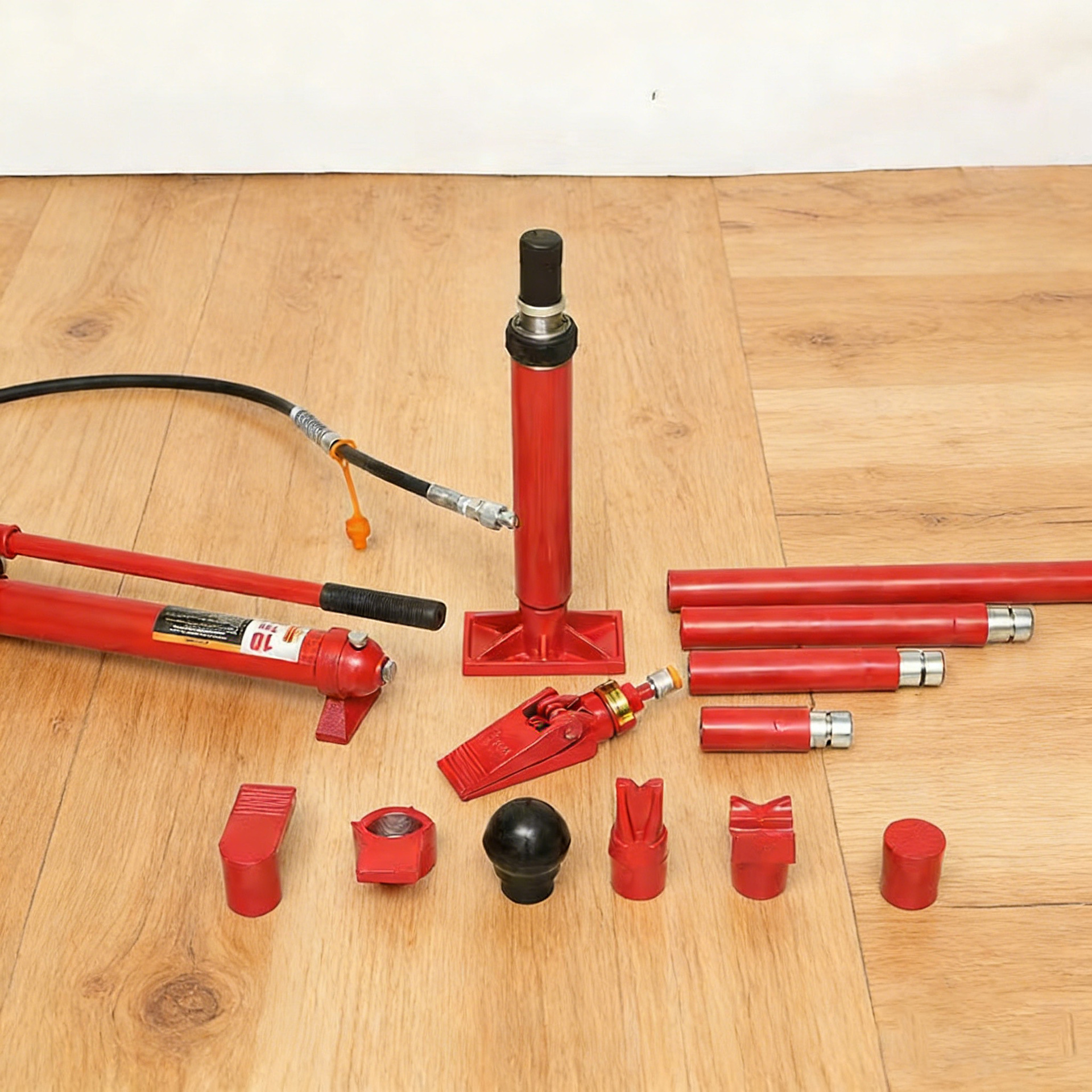 10-Ton Separate Hydraulic 0kg-Jack Set for Auto Body Repair, Portable Toolbox for Cars