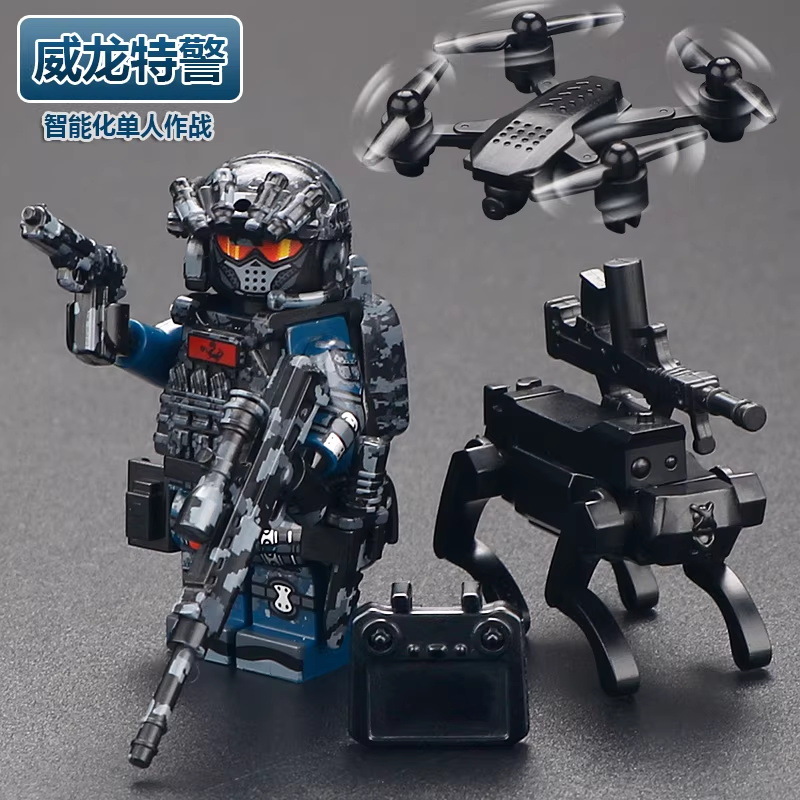 Military Delta Special Forces Weilong Swat Building Block Figures Boys' Assembly Educational Toys Display Model