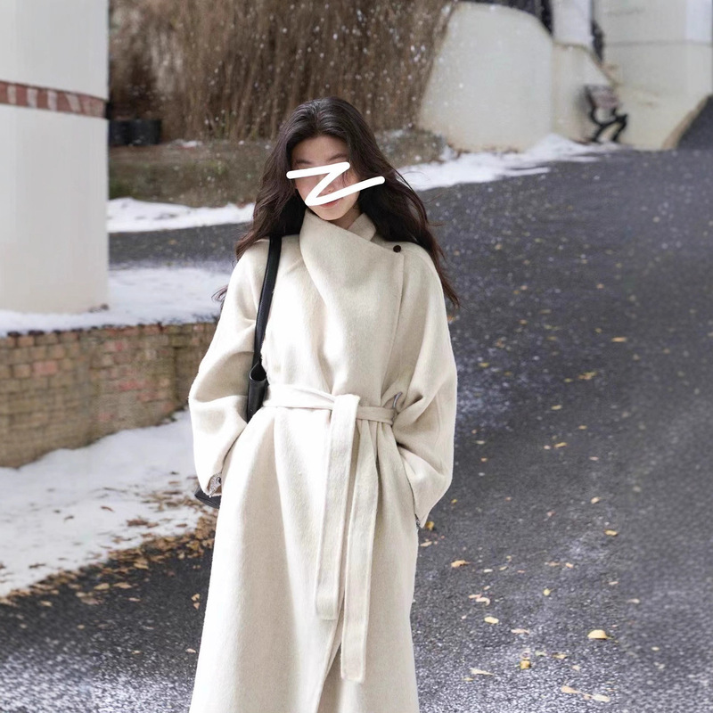 2025 Niche Stand-Up Collar Autumn and Winter Cool Elegant High-End Double-Sided Wool Long Slim Outwear Jacket for Women 2025 Niche Stand-Up Collar Autumn and Winter Cool Elegant High-End Double-Sided Wool Long Slim Outwear Jacket for Women