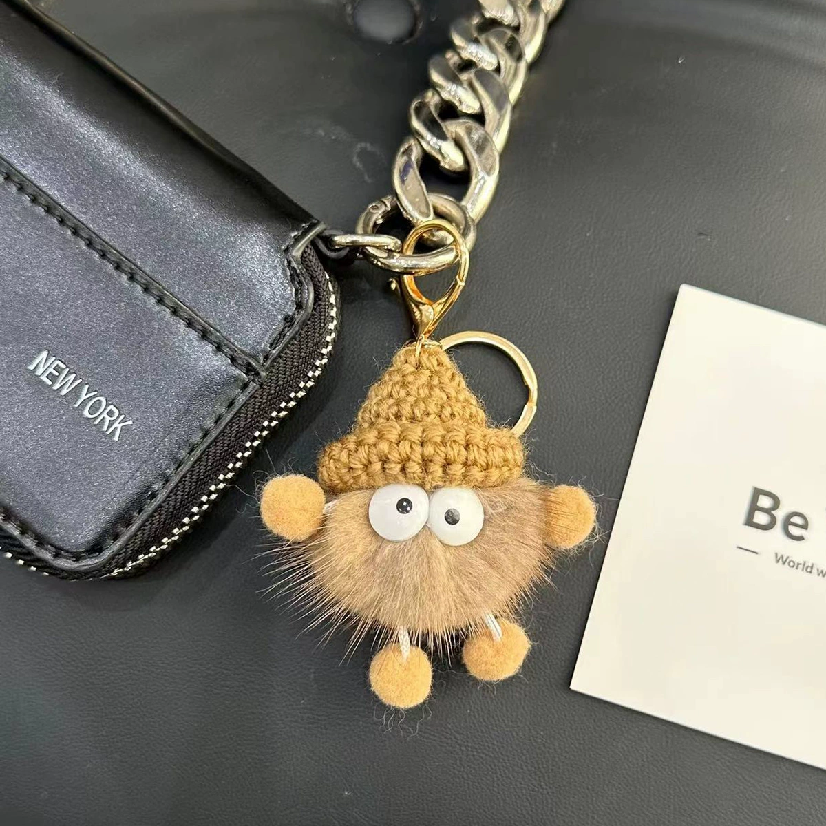 Cute brand keychain, plush bag decoration, South Korea, internet celebrity