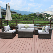跨境批发户外家具沙发PE仿藤庭院花园沙发露天民宿休闲沙发组合