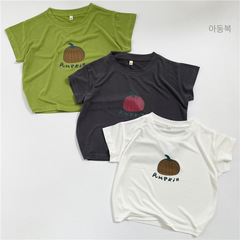 Children's Copper Ammonia Short Sleeve T-shirt 2023 Summer Boys and Girls Short Sleeve T-shirt Middle Children Fashion Half Sleeve Cartoon T-shirt