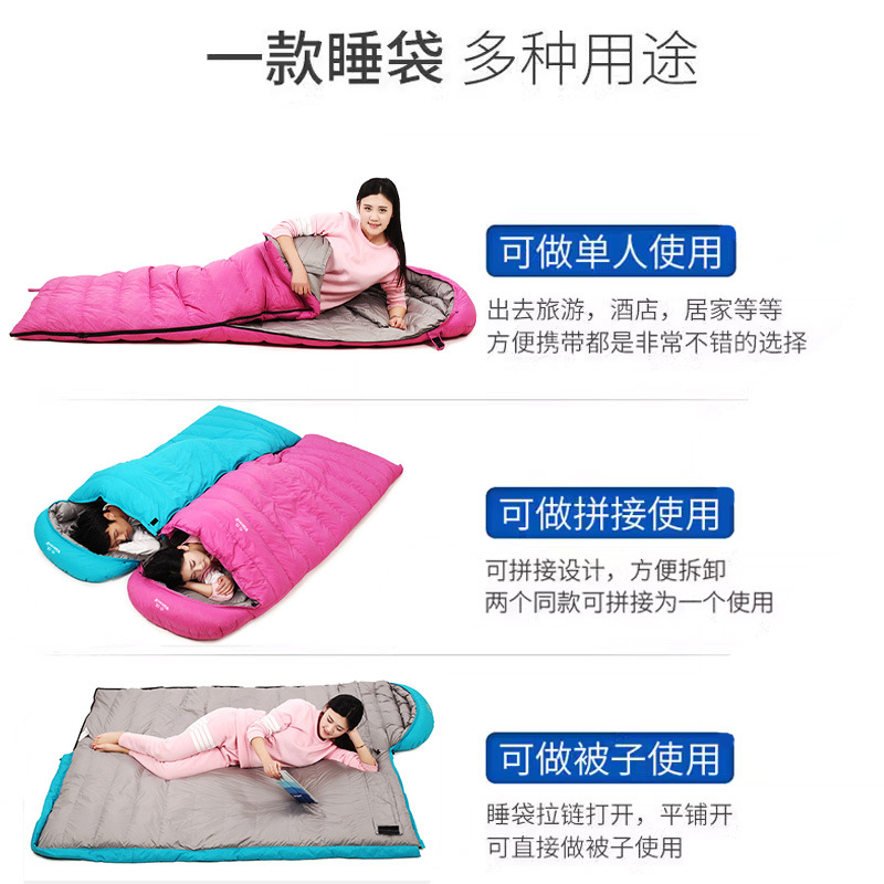 Saco de dormir de plumón para exteriores Four Seasons Saco de dormir para adultos de plumón de pato blanco grueso y cálido
