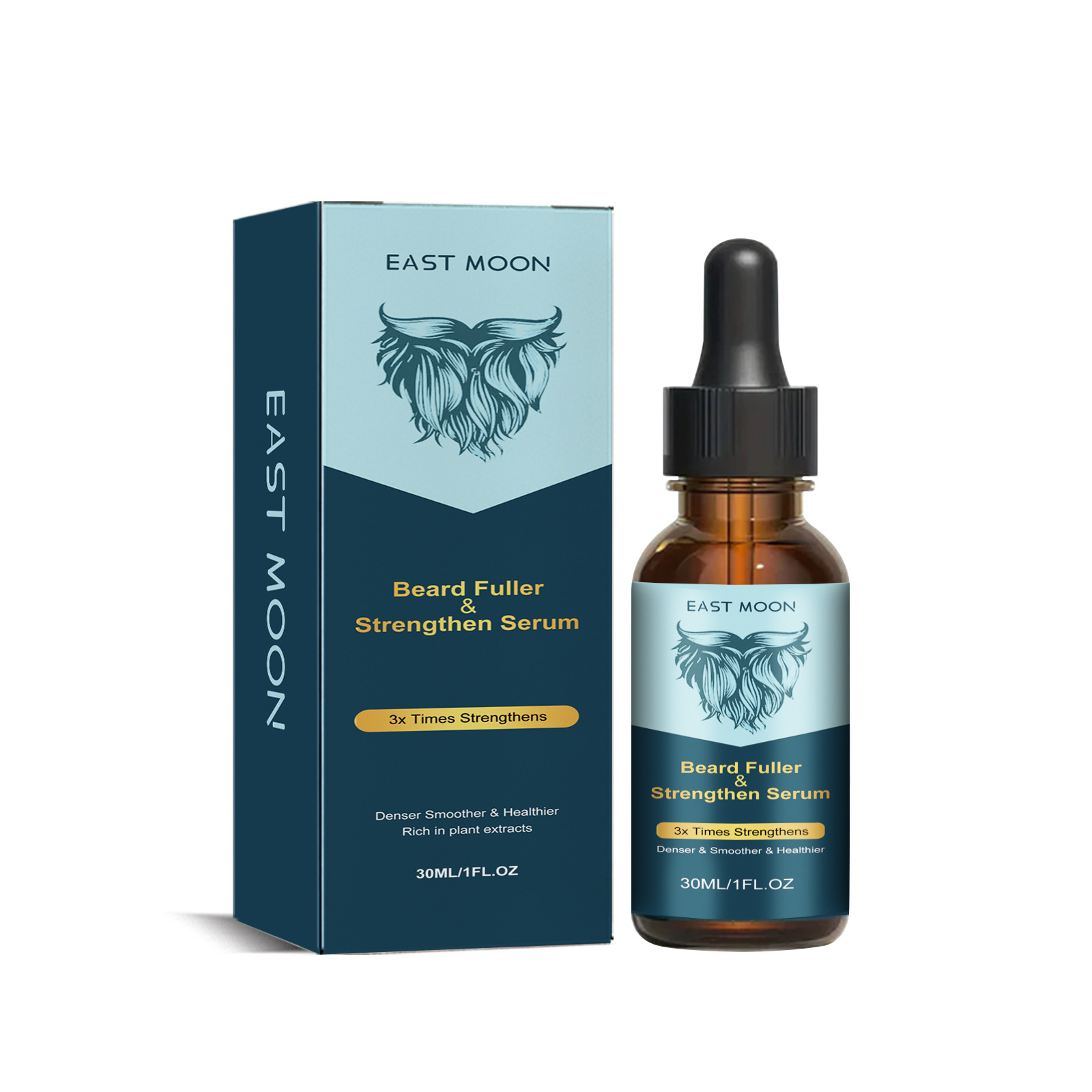 East Moon Liquid Soften Brightening Men's Beard Starkt och ihärdigt fiberrötterna Närande Tjockt Vårdande essens_voghion.com