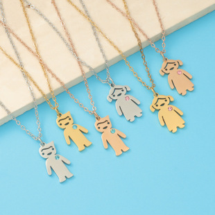 New Hot Selling European and American Style Simple Fashion Personalized Boys and Girls Pendant Necklace Cartoon Niche Clavicle Chain