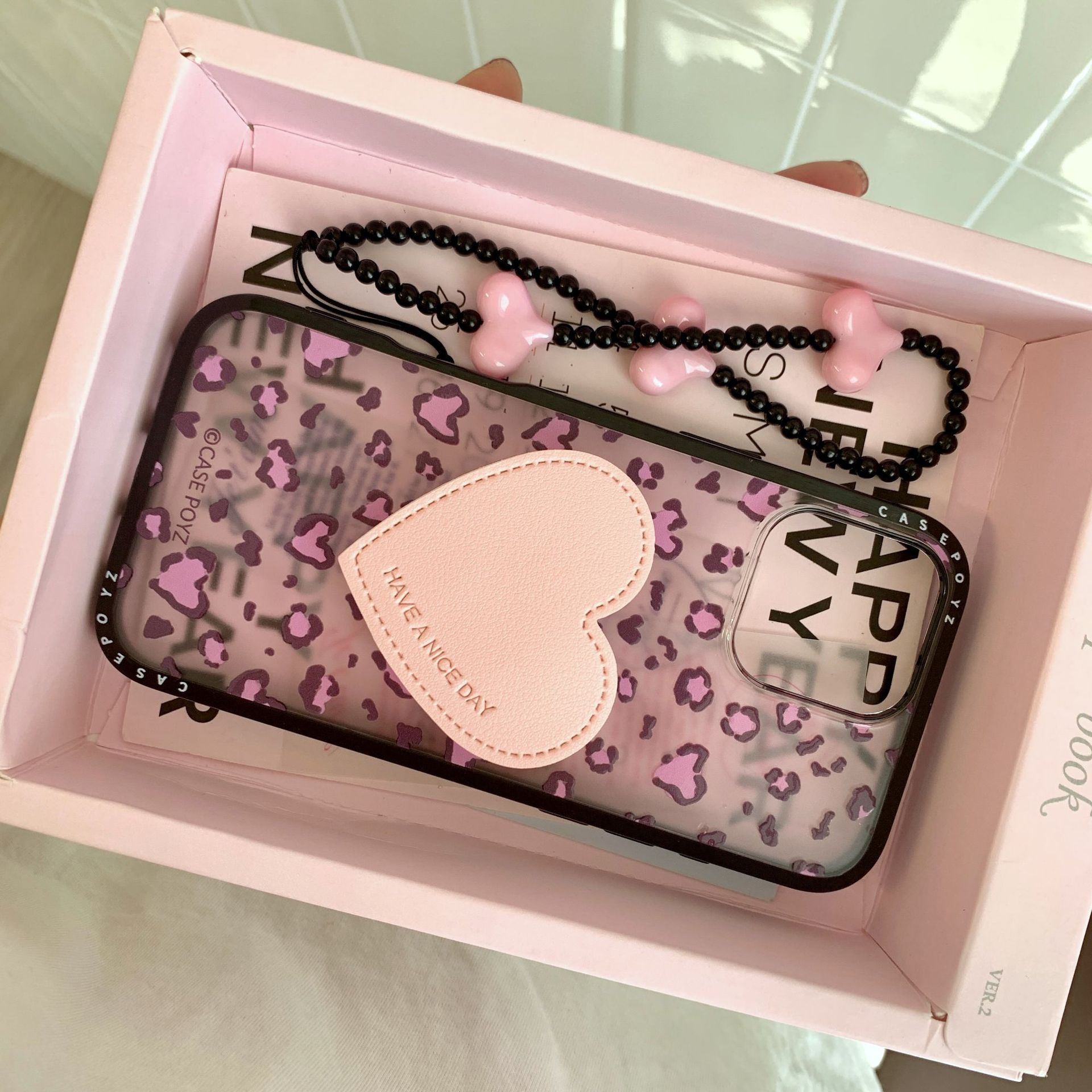 Estampado de leopardo rosa retro coreano para Apple 16ProMax Estuche para teléfono 15Pro Star 14/13 Mujer 15PM Pareja